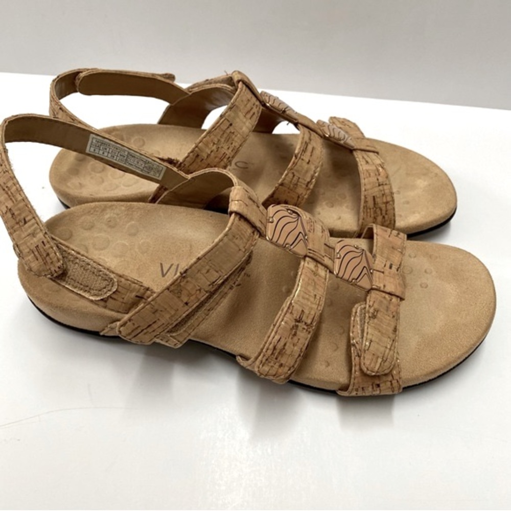 Vionic Amber Cork Look Comfort Sandals Sz 8